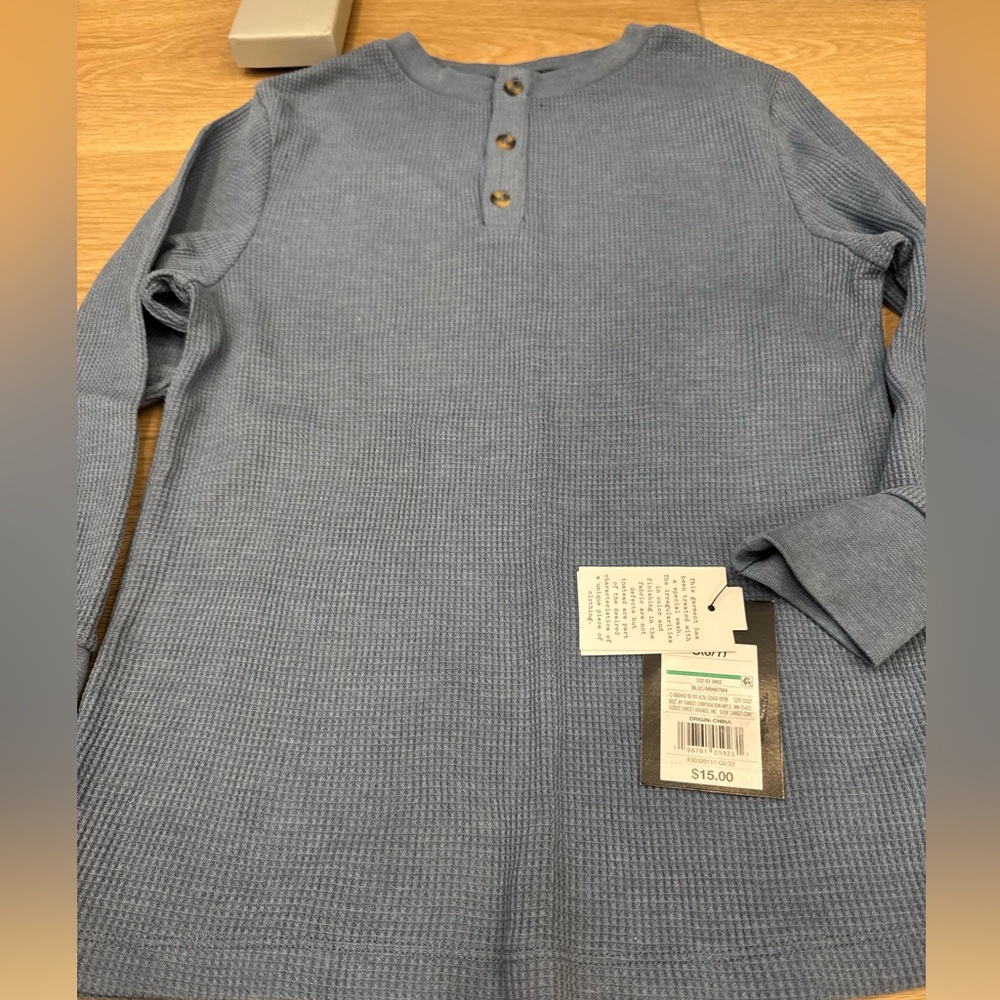 Boys Long Sleeve Thermal Shirt - Light Blue